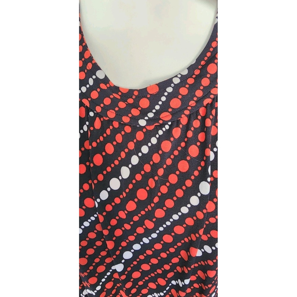 Banana Republic Maxi Dress Womens XL Navy Red White Dot Stretch Casual Long Fall - Picture 3 of 9